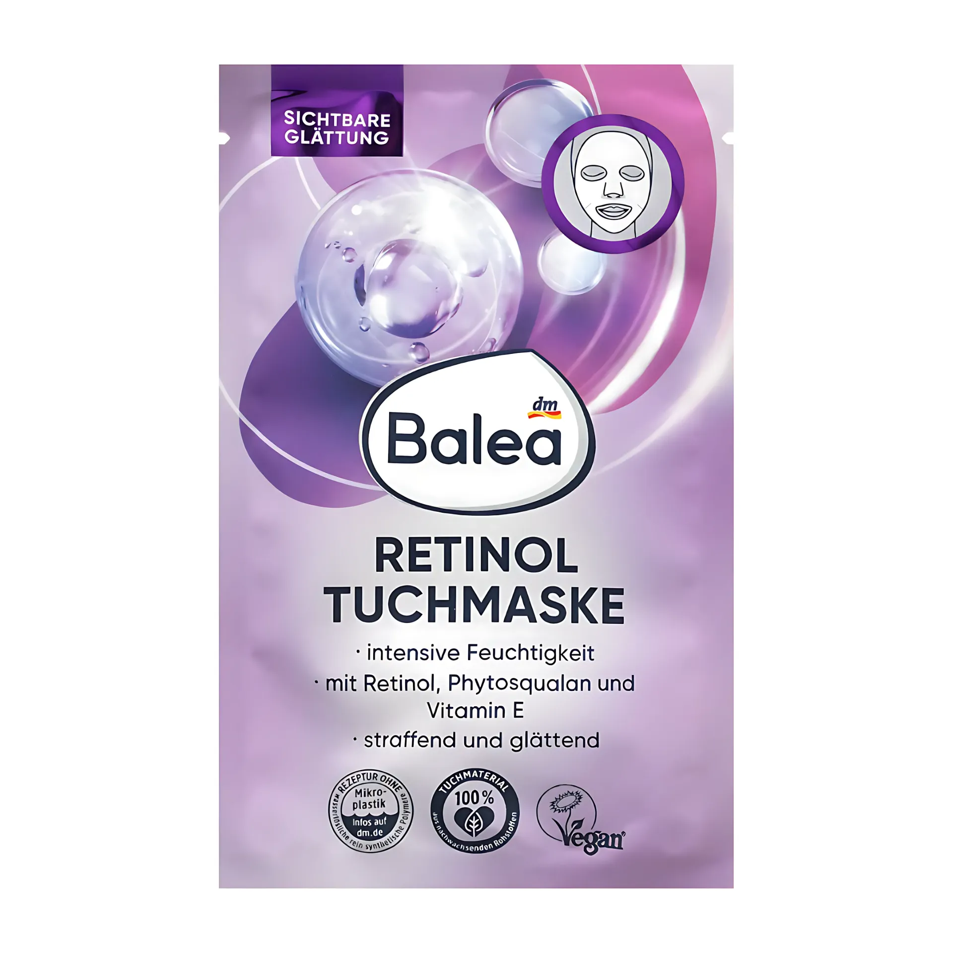 Balea Masque en feuille au rétinol - 1 pièce